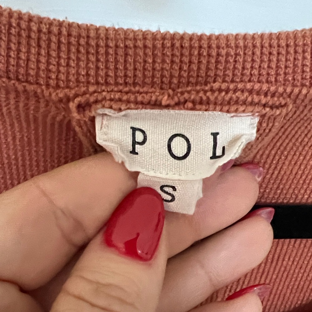 POL Rust Long Sleeve Button Top - Picture 2 of 4